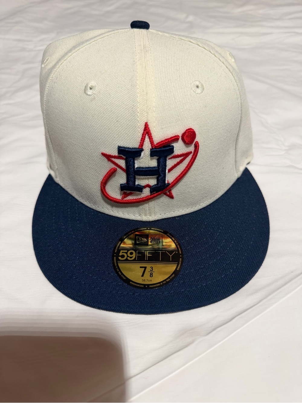 New Era 59Fifty Plate Houston Astros 60th Anniversary Patch City Hat- size 7 3/8